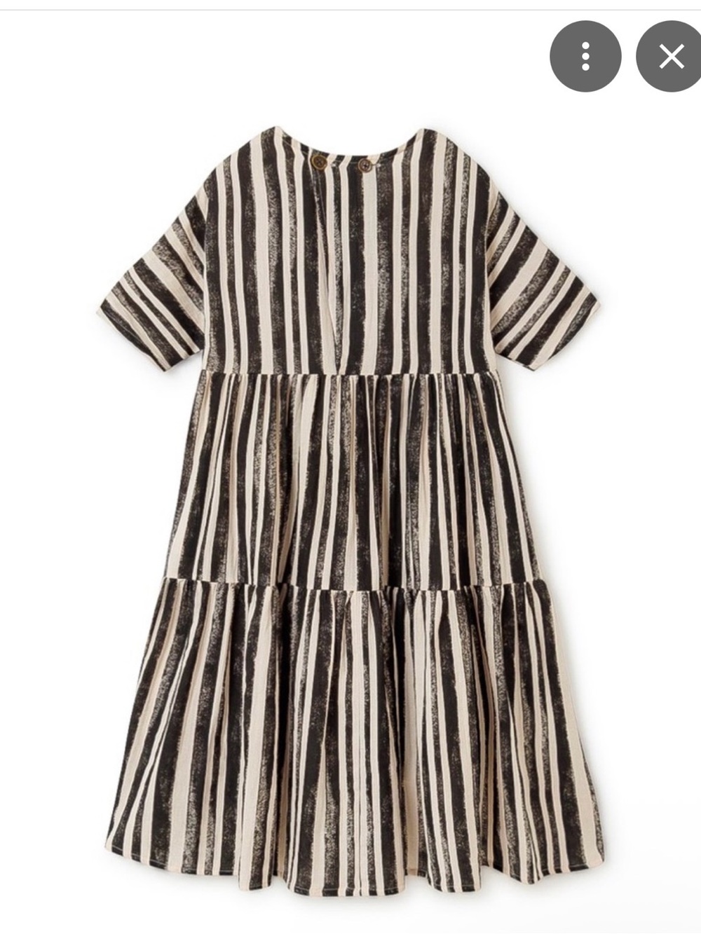 Little creative factory Striped Black and Cream Tiered Kids' Dress